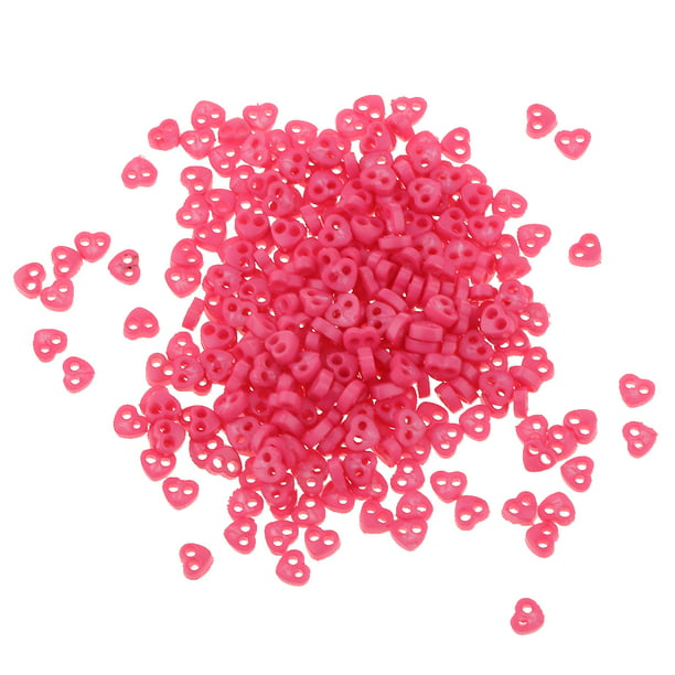 300Pieces Small Mini Micro Figures Doll Clothing Sewing Buttons 4mm Rose Red